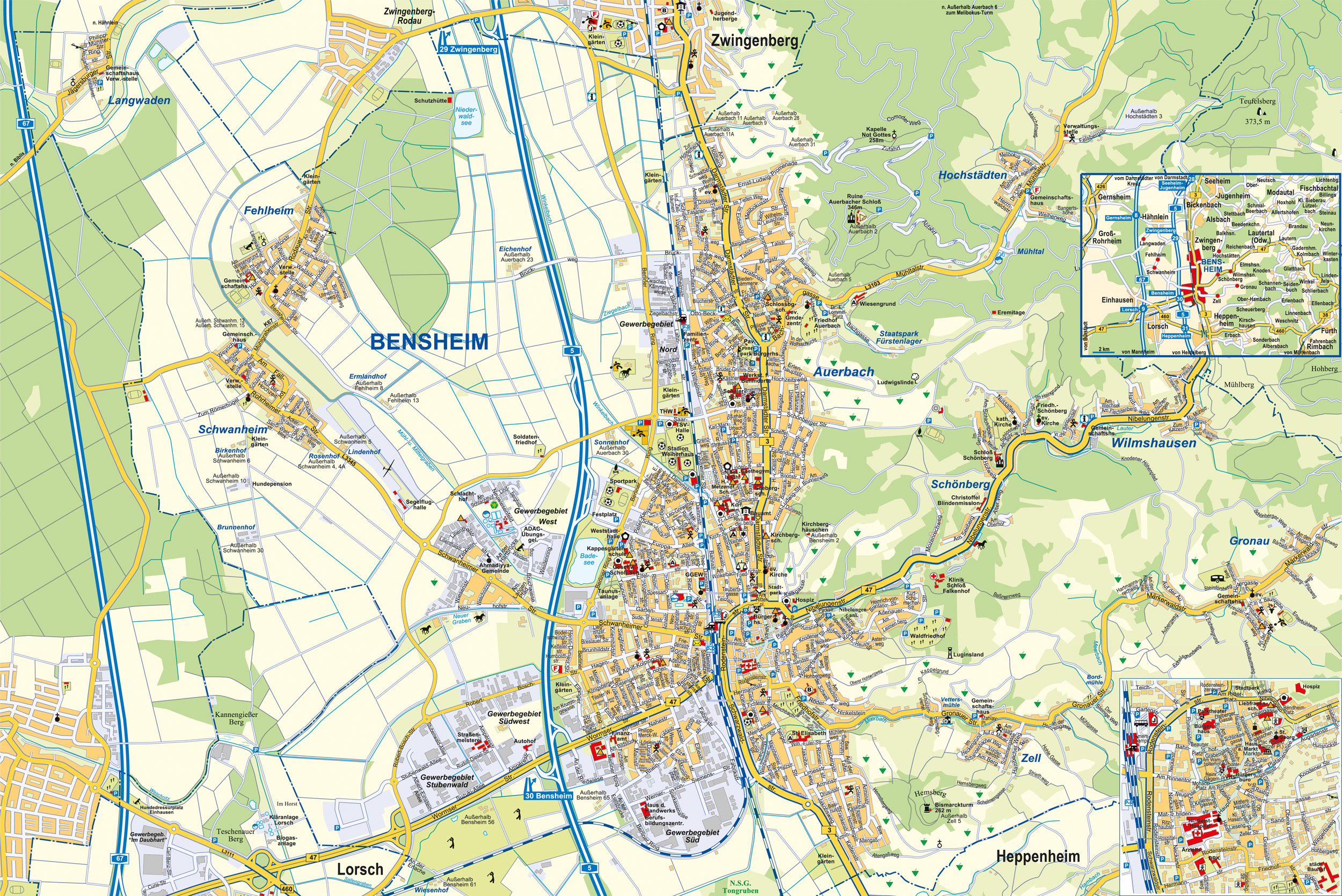 Stadtplan Bensheim